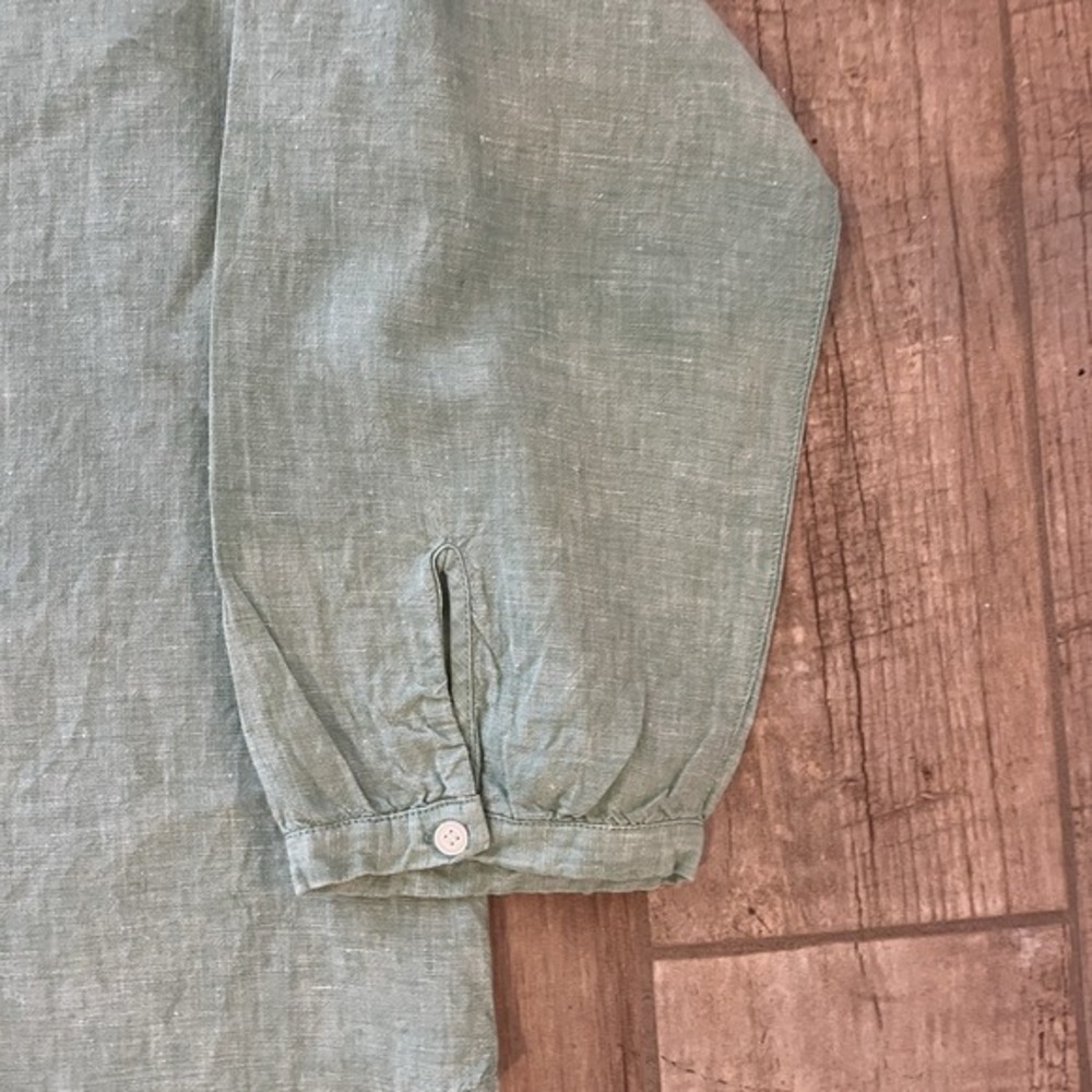David Jones Linen Top 3/4 Button Front  3/4‎ Sleeve Pale Green Women XXL. Aus - Picture 4 of 14